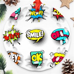 Set-colorful-comic-speech-bubbles Ornament (round Filigree)