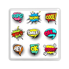 Set-colorful-comic-speech-bubbles Memory Card Reader (square)