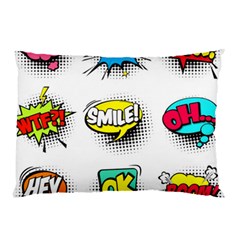 Set-colorful-comic-speech-bubbles Pillow Case (two Sides) by Jancukart