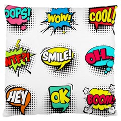 Set-colorful-comic-speech-bubbles Large Cushion Case (one Side)