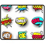 Set-colorful-comic-speech-bubbles Double Sided Fleece Blanket (Medium)  58.8 x47.4  Blanket Front