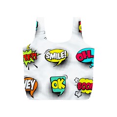 Set-colorful-comic-speech-bubbles Full Print Recycle Bag (s) by Jancukart