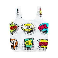 Set-colorful-comic-speech-bubbles Full Print Recycle Bag (m)