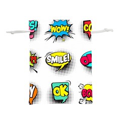 Set-colorful-comic-speech-bubbles Lightweight Drawstring Pouch (s) by Jancukart