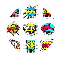 Set-colorful-comic-speech-bubbles Mini Round Pill Box (pack Of 5) by Jancukart