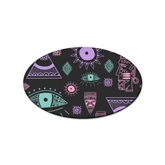 Vintage-seamless-pattern-with-tribal-art-african-style-drawing Sticker (oval)