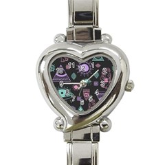 Vintage-seamless-pattern-with-tribal-art-african-style-drawing Heart Italian Charm Watch