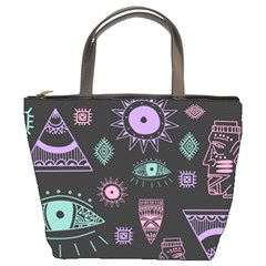 Vintage-seamless-pattern-with-tribal-art-african-style-drawing Bucket Bag