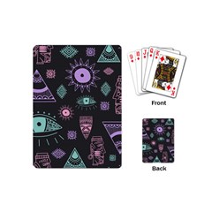 Vintage-seamless-pattern-with-tribal-art-african-style-drawing Playing Cards Single Design (mini)