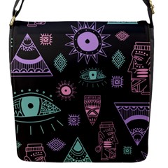 Vintage-seamless-pattern-with-tribal-art-african-style-drawing Flap Closure Messenger Bag (s)