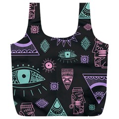 Vintage-seamless-pattern-with-tribal-art-african-style-drawing Full Print Recycle Bag (xxl)