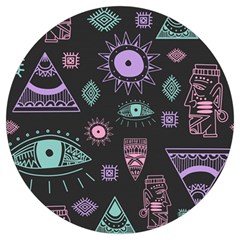 Vintage-seamless-pattern-with-tribal-art-african-style-drawing Round Trivet