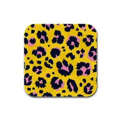 Leopard-print-seamless-pattern Rubber Square Coaster (4 Pack)