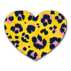 Leopard-print-seamless-pattern Heart Mousepad by Jancukart