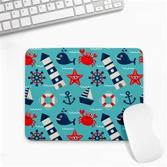 Seamless-pattern-nautical-icons-cartoon-style Small Mousepad