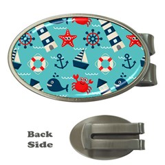 Seamless-pattern-nautical-icons-cartoon-style Money Clips (oval) 