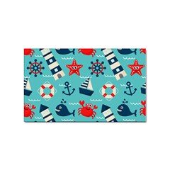 Seamless-pattern-nautical-icons-cartoon-style Sticker (rectangular)