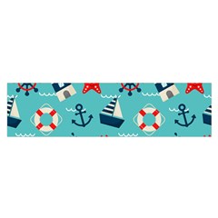 Seamless-pattern-nautical-icons-cartoon-style Oblong Satin Scarf (16  X 60 )