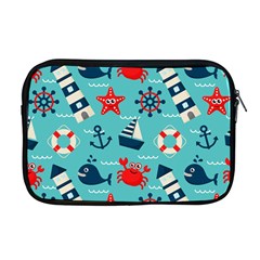 Seamless-pattern-nautical-icons-cartoon-style Apple Macbook Pro 17  Zipper Case