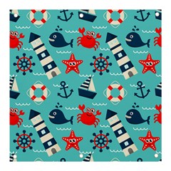 Seamless-pattern-nautical-icons-cartoon-style Banner And Sign 3  X 3 