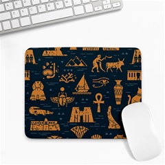 Dark-seamless-pattern-symbols-landmarks-signs-egypt Small Mousepad by Jancukart