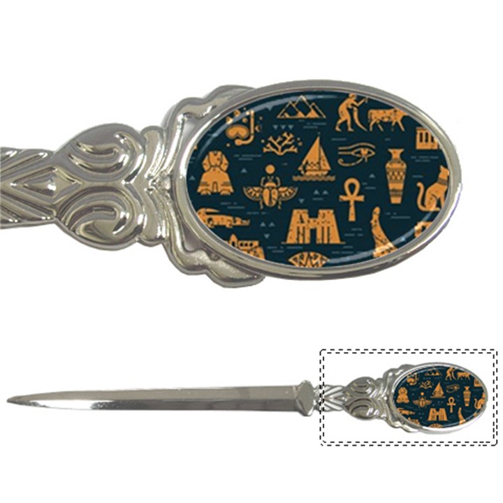 Dark-seamless-pattern-symbols-landmarks-signs-egypt Letter Opener