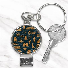 Dark-seamless-pattern-symbols-landmarks-signs-egypt Nail Clippers Key Chain by Jancukart