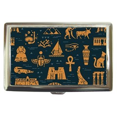 Dark-seamless-pattern-symbols-landmarks-signs-egypt Cigarette Money Case