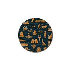 Dark-seamless-pattern-symbols-landmarks-signs-egypt Golf Ball Marker by Jancukart