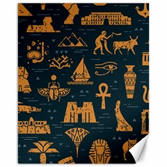 Dark-seamless-pattern-symbols-landmarks-signs-egypt Canvas 16  X 20 