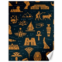 Dark-seamless-pattern-symbols-landmarks-signs-egypt Canvas 36  X 48  by Jancukart