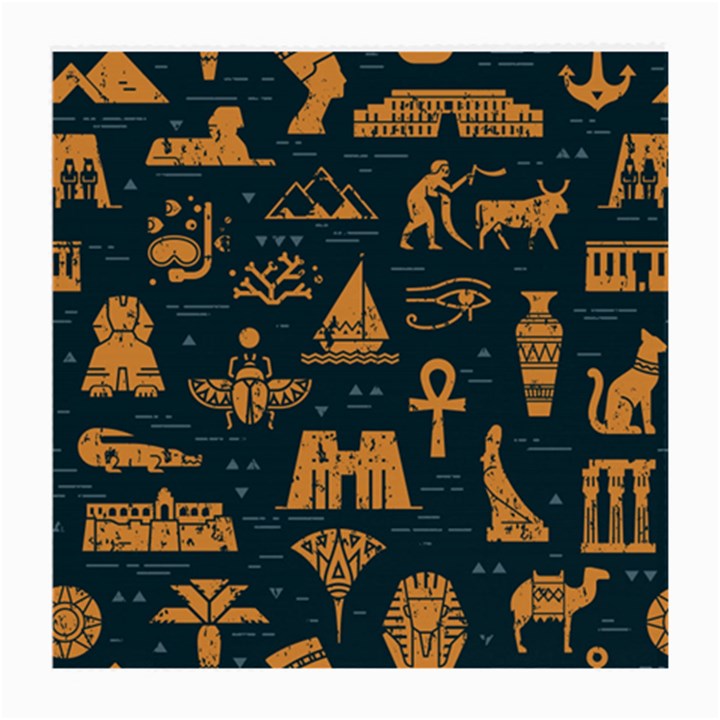 Dark-seamless-pattern-symbols-landmarks-signs-egypt Medium Glasses Cloth