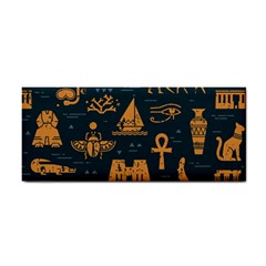 Dark-seamless-pattern-symbols-landmarks-signs-egypt Hand Towel by Jancukart