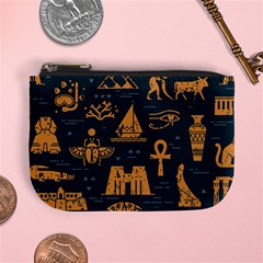 Dark-seamless-pattern-symbols-landmarks-signs-egypt Mini Coin Purse