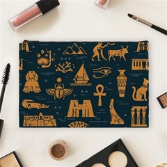 Dark-seamless-pattern-symbols-landmarks-signs-egypt Cosmetic Bag (large)