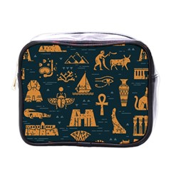 Dark-seamless-pattern-symbols-landmarks-signs-egypt Mini Toiletries Bag (one Side)