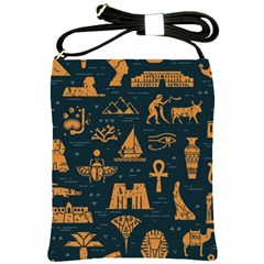 Dark-seamless-pattern-symbols-landmarks-signs-egypt Shoulder Sling Bag