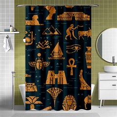 Dark-seamless-pattern-symbols-landmarks-signs-egypt Shower Curtain 48  X 72  (small)  by Jancukart