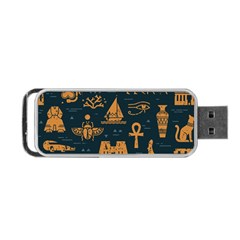 Dark-seamless-pattern-symbols-landmarks-signs-egypt Portable Usb Flash (two Sides)