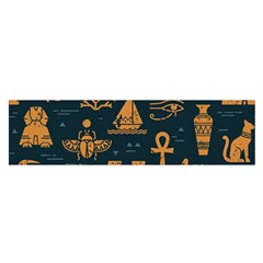 Dark-seamless-pattern-symbols-landmarks-signs-egypt Oblong Satin Scarf (16  X 60 ) by Jancukart