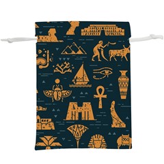 Dark-seamless-pattern-symbols-landmarks-signs-egypt  Lightweight Drawstring Pouch (xl) by Jancukart