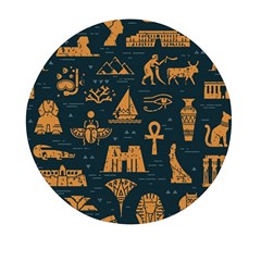 Dark-seamless-pattern-symbols-landmarks-signs-egypt Mini Round Pill Box (pack Of 3) by Jancukart