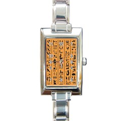 Egyptian-hieroglyphs-ancient-egypt-letters-papyrus-background-vector-old-egyptian-hieroglyph-writing Rectangle Italian Charm Watch