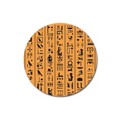 Egyptian-hieroglyphs-ancient-egypt-letters-papyrus-background-vector-old-egyptian-hieroglyph-writing Magnet 3  (Round)