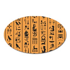 Egyptian-hieroglyphs-ancient-egypt-letters-papyrus-background-vector-old-egyptian-hieroglyph-writing Oval Magnet