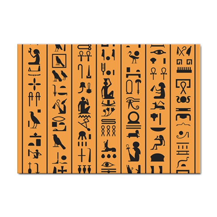 Egyptian-hieroglyphs-ancient-egypt-letters-papyrus-background-vector-old-egyptian-hieroglyph-writing Sticker A4 (10 pack)