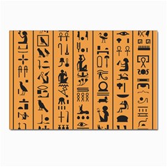 Egyptian-hieroglyphs-ancient-egypt-letters-papyrus-background-vector-old-egyptian-hieroglyph-writing Postcard 4 x 6  (Pkg of 10)