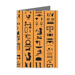 Egyptian-hieroglyphs-ancient-egypt-letters-papyrus-background-vector-old-egyptian-hieroglyph-writing Mini Greeting Card