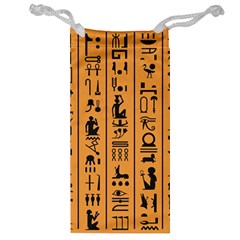 Egyptian-hieroglyphs-ancient-egypt-letters-papyrus-background-vector-old-egyptian-hieroglyph-writing Jewelry Bag by Jancukart