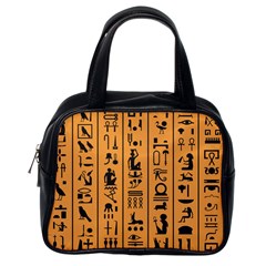 Egyptian-hieroglyphs-ancient-egypt-letters-papyrus-background-vector-old-egyptian-hieroglyph-writing Classic Handbag (One Side)